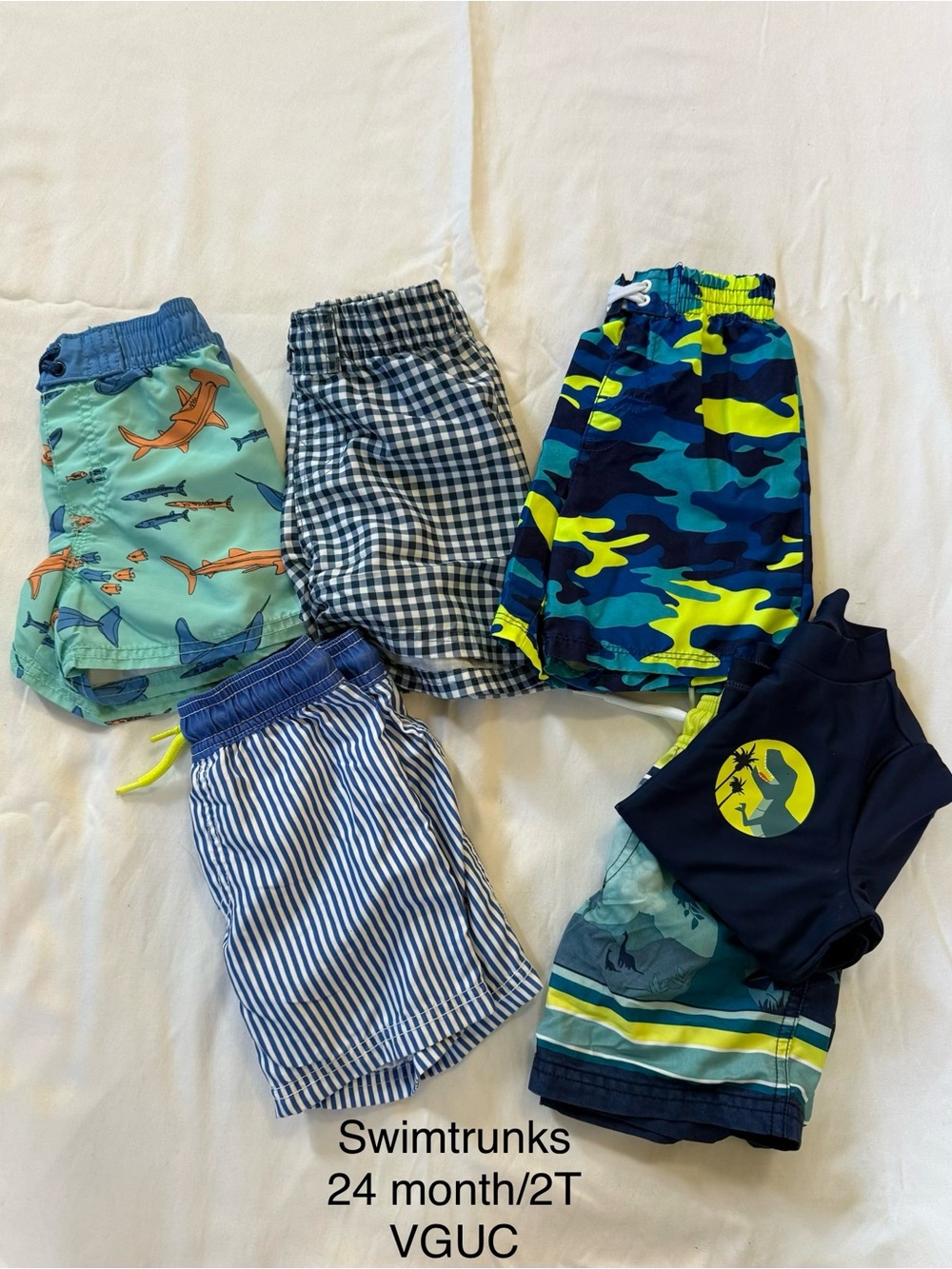 Kids Swim Shorts Set - Blue, Green, Navy Patterns